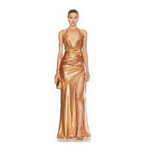 Retrofete Cleo Dress in Nude Glitter SMALL
